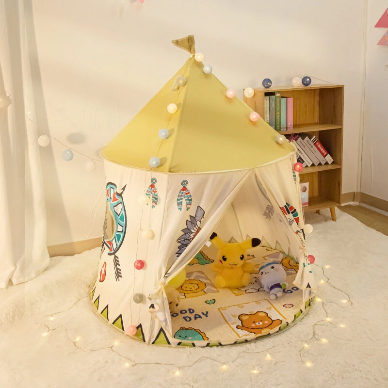 (image for) IPRee Indian Portable Play Kids Tent Indian Tent Yurt Children Indoor Outdoor Ocean Ball Pool Game Tent Castle Room House Toy